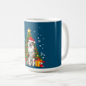 Australian shepherd Santa Christmas Tree Light Kaffeetasse (VorderseiteRechts)
