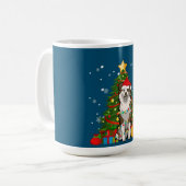 Australian shepherd Santa Christmas Tree Light Kaffeetasse (Vorderseite Links)