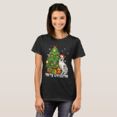 Australian Shepherd Santa Christmas Tree Lights Xm T-Shirt (Vorne ganz)