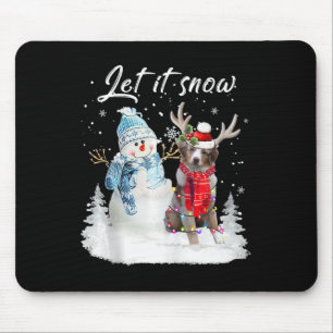 Australian Shepherd Santa Dog Christmas Snowman Xm Mousepad