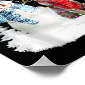 Australian Shepherd Santa Dog Christmas Snowman Xm Poster (Ecke)