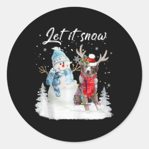 Australian Shepherd Santa Dog Christmas Snowman Xm Runder Aufkleber