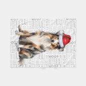 Australian Shepherd Santa Dog Weihnachten Fleecedecke (Vorderseite (Horizontal))