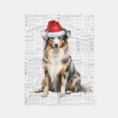 Australian Shepherd Santa Dog Weihnachten Fleecedecke (Vorderseite)