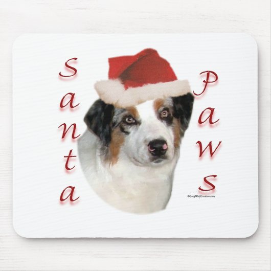 Australian Shepherd Santa Paws Mousepad (Vorne)
