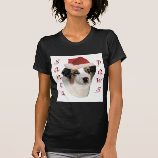 Australian Shepherd Santa Paws T-Shirt (Vorderseite)