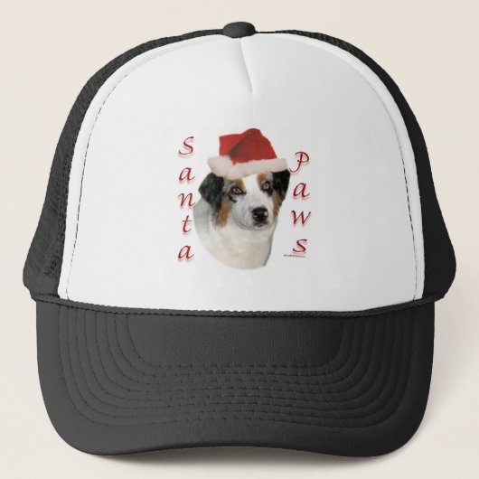 Australian Shepherd Santa Paws Truckerkappe (Vorderseite)