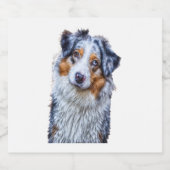 Australian Shepherd Schaumweinetikett (Einzelnes Label)