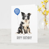 Australian Shepherd Schwarz-weiß Aussie Birthday Karte (Gelbe Blume)