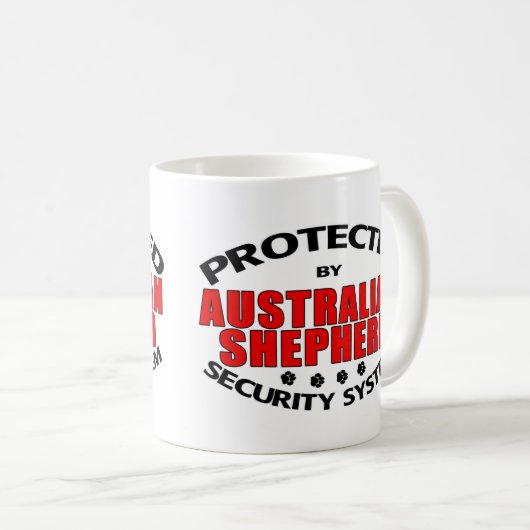 Australian Shepherd Security Kaffeetasse (VorderseiteRechts)