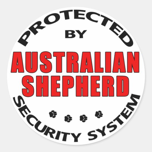 Australian Shepherd Security Runder Aufkleber (Vorderseite)