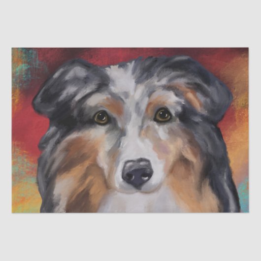 AUSTRALIAN SHEPHERD SEIDENPAPIER (Vorderseite)