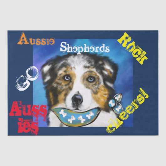 AUSTRALIAN SHEPHERD SEIDENPAPIER (Vorderseite)