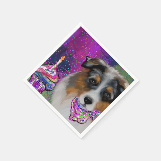 Australian Shepherd Serviette (Ecke)