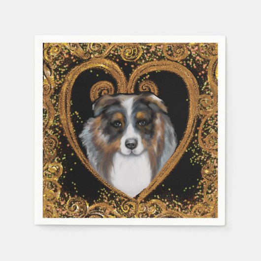 Australian Shepherd Serviette (Vorderseite)