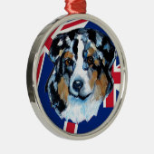 AUSTRALIAN SHEPHERD SILBERNES ORNAMENT (Rechts)