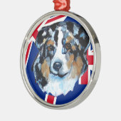 AUSTRALIAN SHEPHERD SILBERNES ORNAMENT (Links)