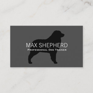 Australian Shepherd Silhouette Schwarz auf Grau Visitenkarte