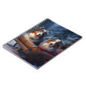 Australian Shepherd Snowy Sleigh Weihnachtsdekor Notizblock (Linke Seite)