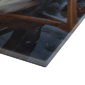 Australian Shepherd Snowy Sleigh Weihnachtsdekor Schneidebrett (Ecke)