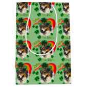 Australian Shepherd St. Patricks Day Mittlere Geschenktüte (Vorderseite)
