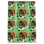 Australian Shepherd St. Patricks Day Mittlere Geschenktüte (Rückseite)