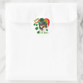 Australian Shepherd St Patricks Runder Aufkleber (Tasche)