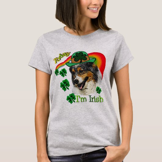 Australian Shepherd St Patricks T-Shirt (Vorderseite)