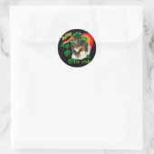 Australian Shepherd St. Pattys Runder Aufkleber (Tasche)