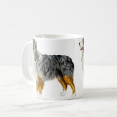 Australian Shepherd Stehend Kaffeetasse (Vorderseite Links)