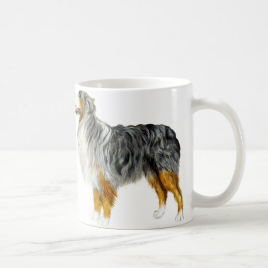 Australian Shepherd Stehend Kaffeetasse (Rechts)