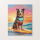 Australian Shepherd Surfing Puzzle (Vertikal)