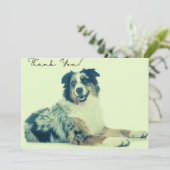 Australian Shepherd Thank You Card Dankeskarte (Stehend Vorderseite)