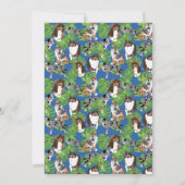 Australian Shepherd Tropical Leaves Party Einladung (Rückseite)