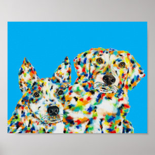 Australian Shepherd und Plott Hound Poster