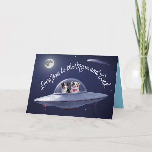 Australian Shepherd Valentine Card Feiertagskarte (Vorderseite)
