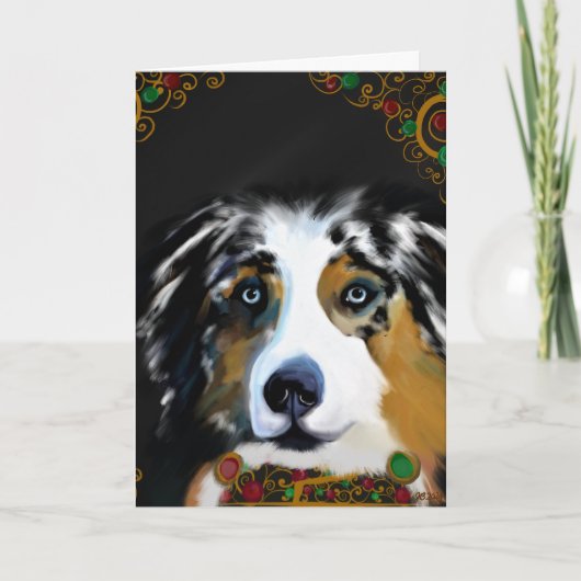 Australian Shepherd Valentine Feiertagskarte (Vorderseite)