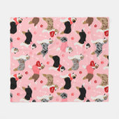 Australian Shepherd Valentine Pattern Fleecedecke (Vorderseite (Horizontal))