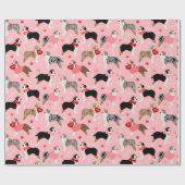 Australian Shepherd Valentine Pattern Geschenkpapier (Flach)