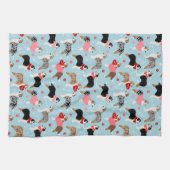 Australian Shepherd Valentine Pattern Geschirrtuch (Horizontal)