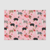 Australian Shepherd Valentine Pattern Seidenpapier (Vorderseite)