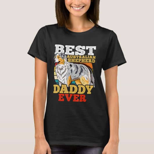 Australian Shepherd Vater Fathers Day T-Shirt (Vorderseite)