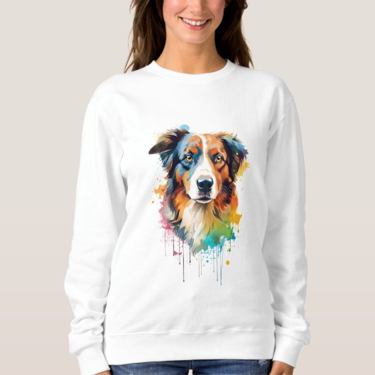 Australian Shepherd Vibrand und farbenfroh Sweatshirt (Vorderseite)
