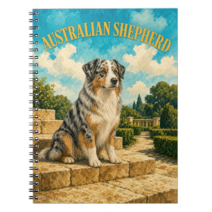 Australian Shepherd, Vintage Wasserfarben-Hundekun Notizblock
