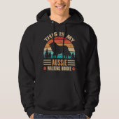 Australian Shepherd Walking Aussie Walker Sunset Hoodie (Vorderseite)