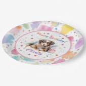Australian Shepherd Watercolor Paper Plate Pappteller (Schrägansicht)