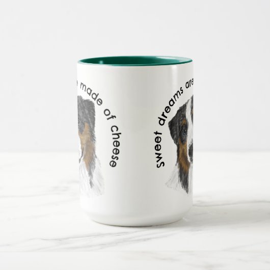 Australian Shepherd Watercolor Personalisiert Tasse (Zentrum)