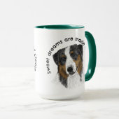 Australian Shepherd Watercolor Personalisiert Tasse (VorderseiteRechts)