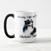 Australian Shepherd Watercolor personalize Verwandlungstasse (Links)