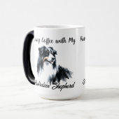 Australian Shepherd Watercolor personalize Verwandlungstasse (Vorderseite Links)